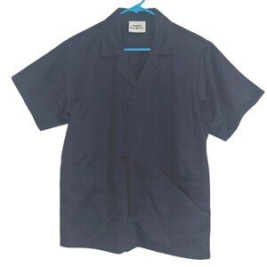 Utility Pro Wear Navy Button-Up Short-Sleeve Shirt Size S 55% Polyester
